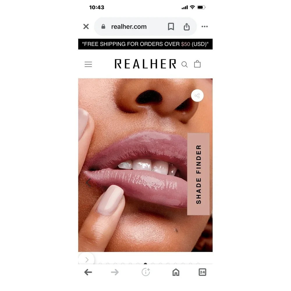 RealHer Moisturizing Lipgloss I Am Awesome Mauve Pink Vegan New